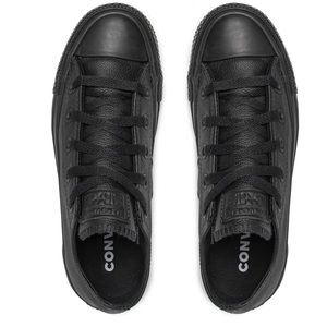 NEW Black Leather Converse Lo Top Women’s Size 8